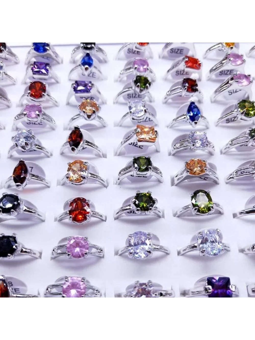 Colorful Zircon Stone Stacking Rings Lot | Wholesale Birthstone Jewelry